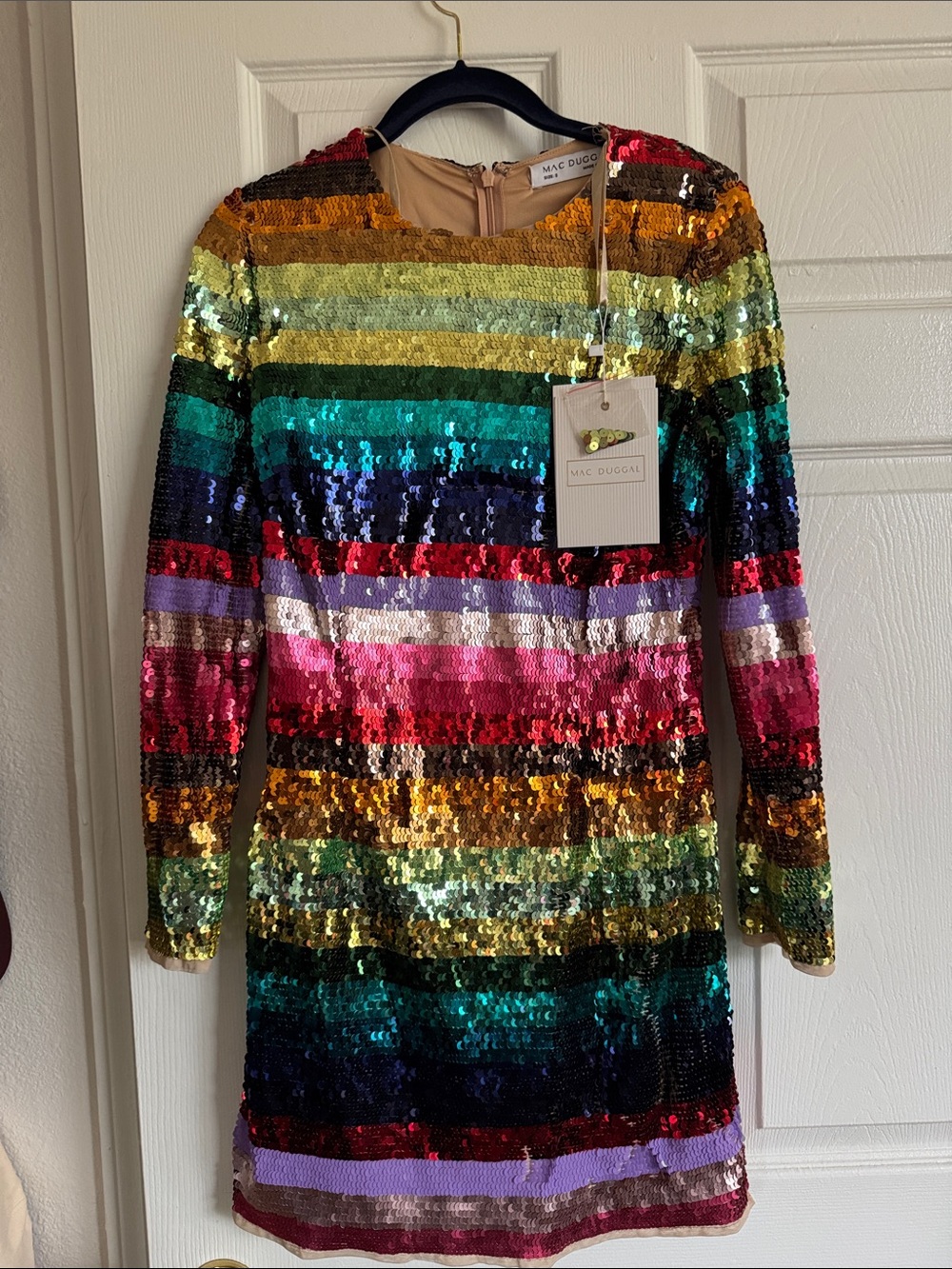 Mac Duggal Rainbow Sequin Dress